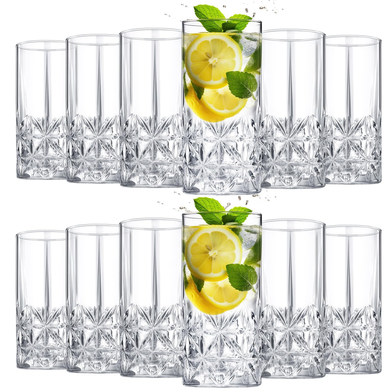 Amazon.com | Uiifan Set of 12 Tall Highball Glasses 12 oz